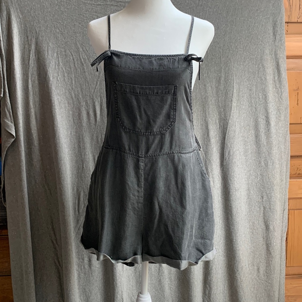 Miou Muse Overall Romper in Tencel Charcoal